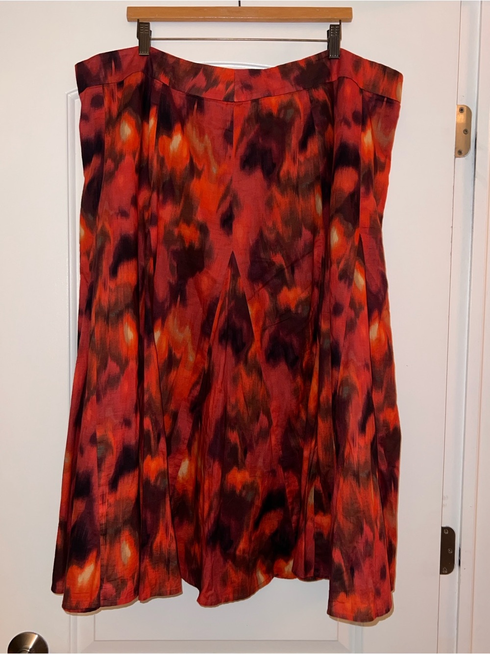 Coldwater Creek Red Orange Abstract Print Skirt